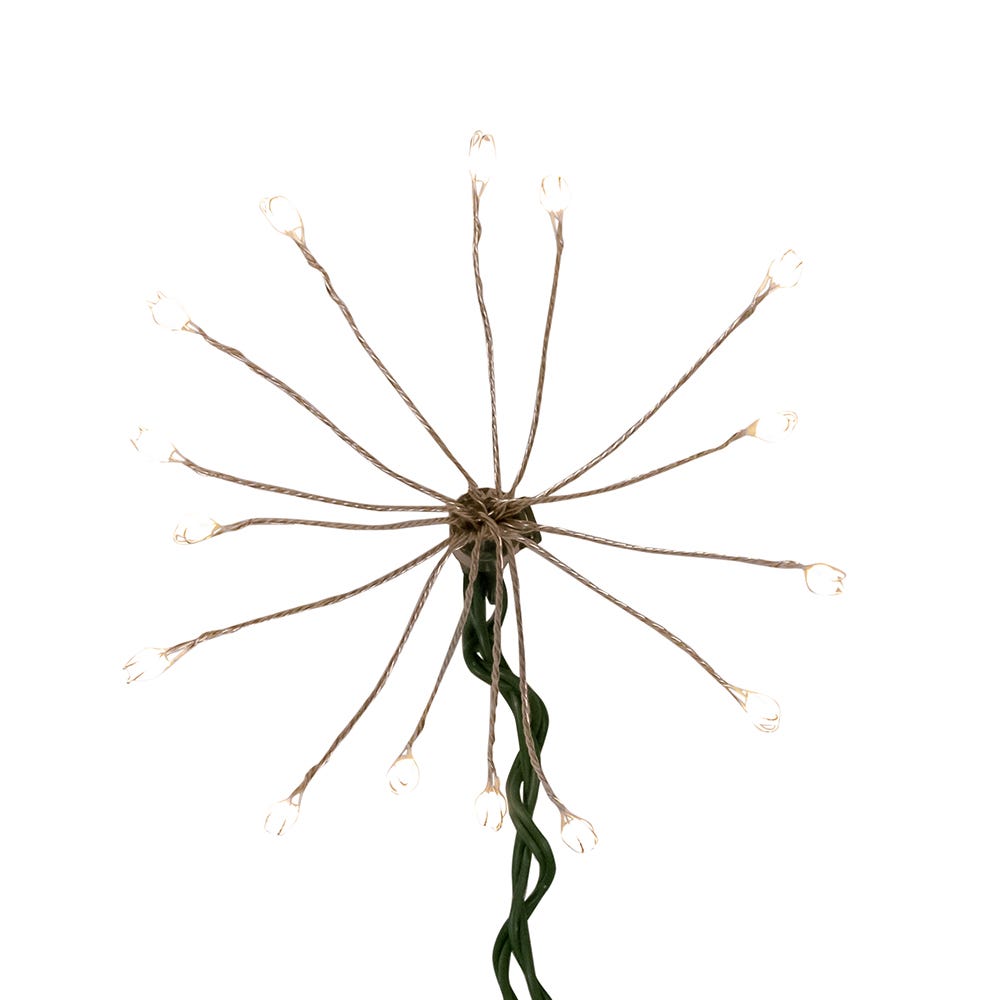 Kurt Adler 75-Light Cluster Burst Warm White Superbright LED Light Set with Green Wire
